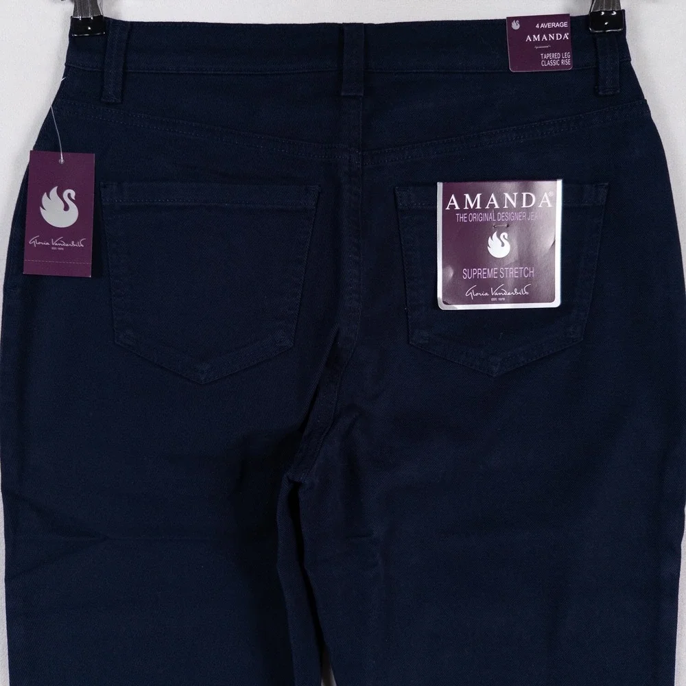 Gloria Vanderbilt Amanda Jeans Womens 4 Average Blue Stretch Classic NEW
